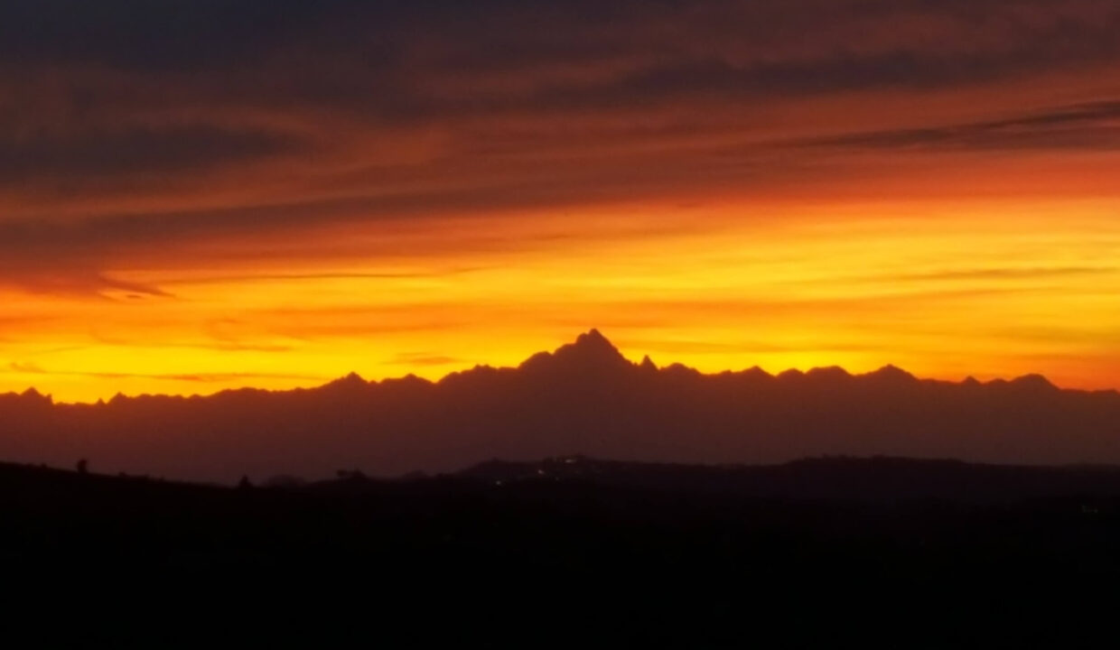 Utsikt Alper i solnedgang